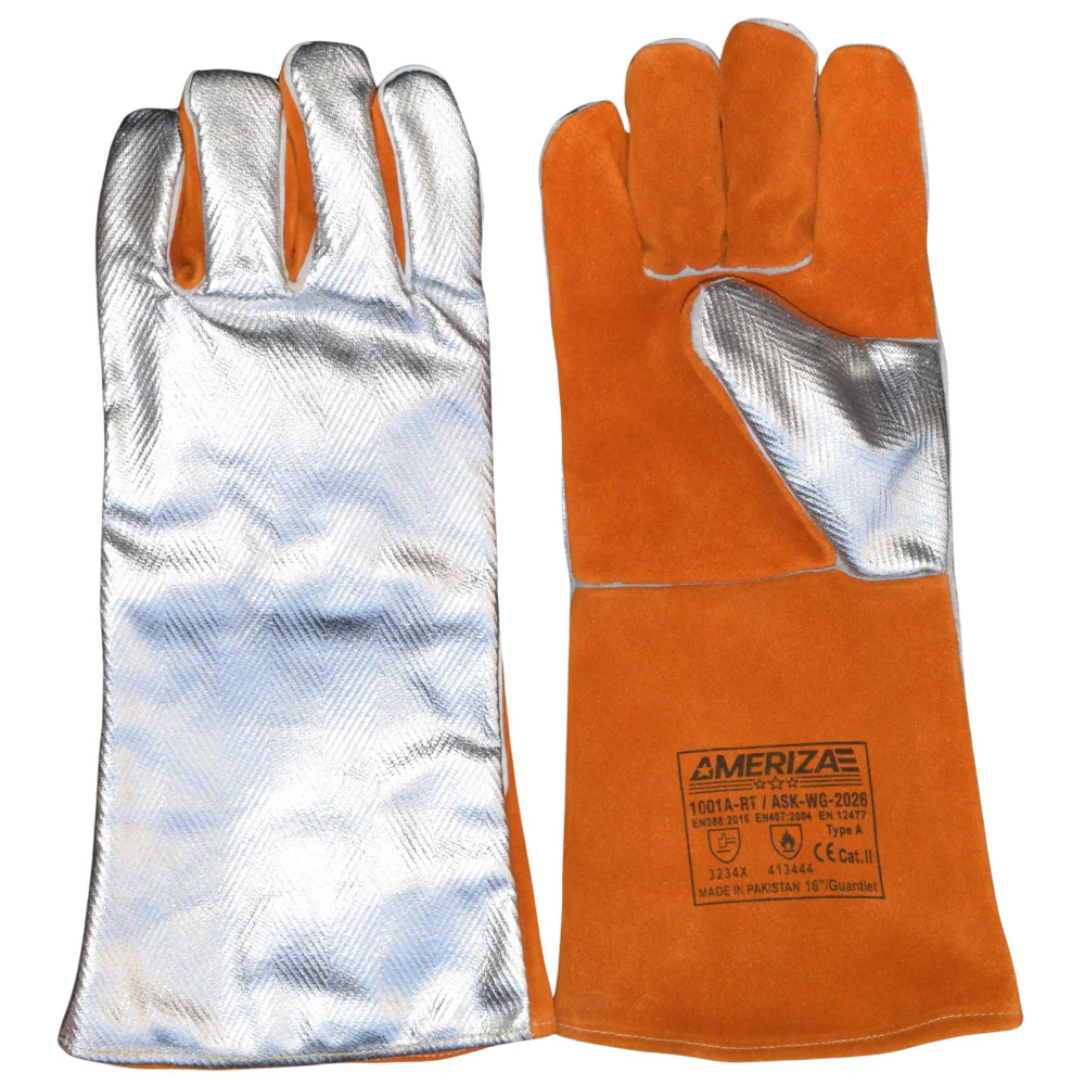 Aluminized Leather Glove, Welted Seams , Ameriza, 1001A-RT