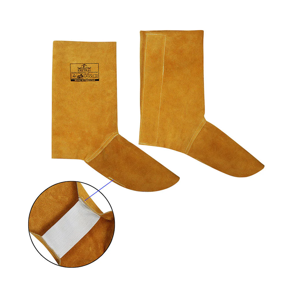 Empiral Golden ShoeCover, Welding ShoeCover, Golden Suede Leather