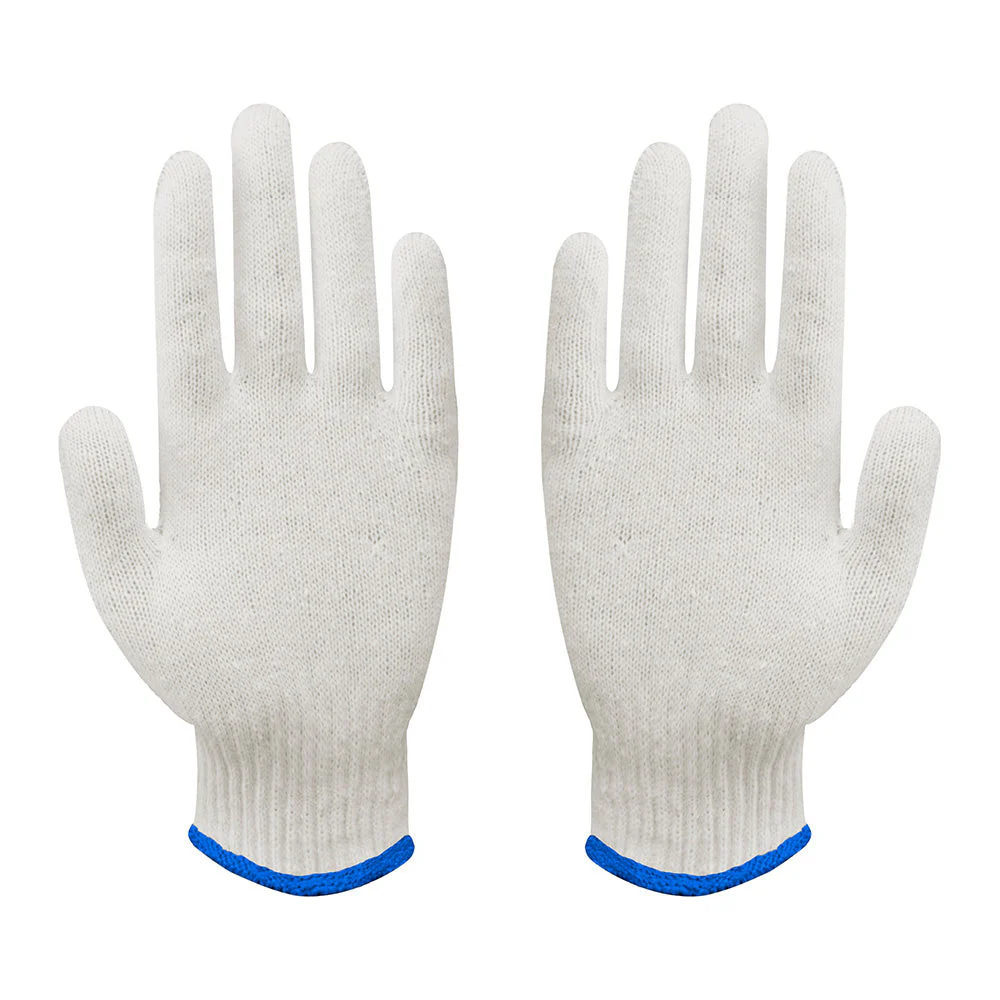 Knitted Cotton Gloves, Bleach White 600 GMS , Valpro