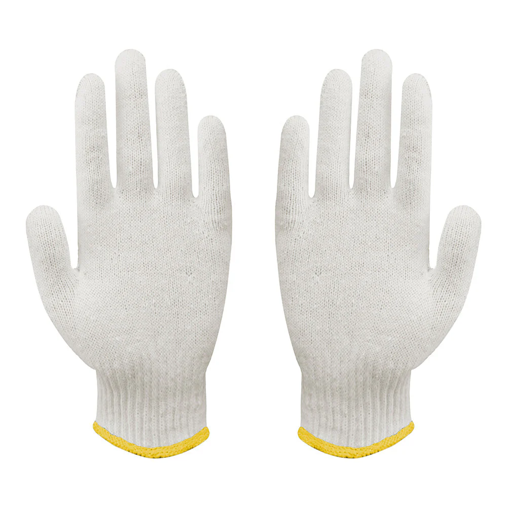 Knitted Cotton Gloves, Bleach White 840 GMS, Valpro